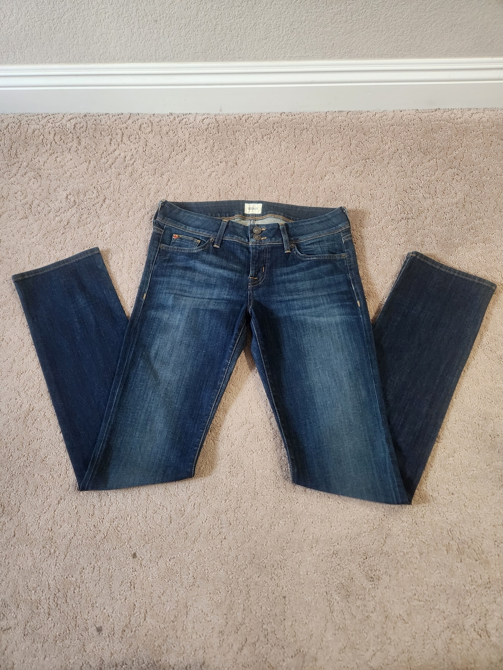 Hudson Ginny Women's Straight Leg Dark Wash Low Rise Denim Size:28